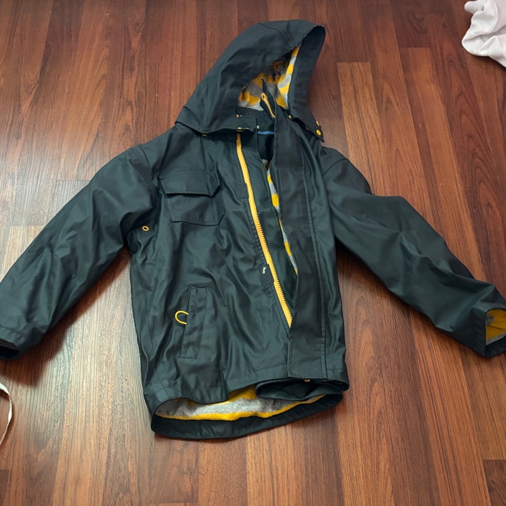 Hatley Gray Jacket with Yellow Accents